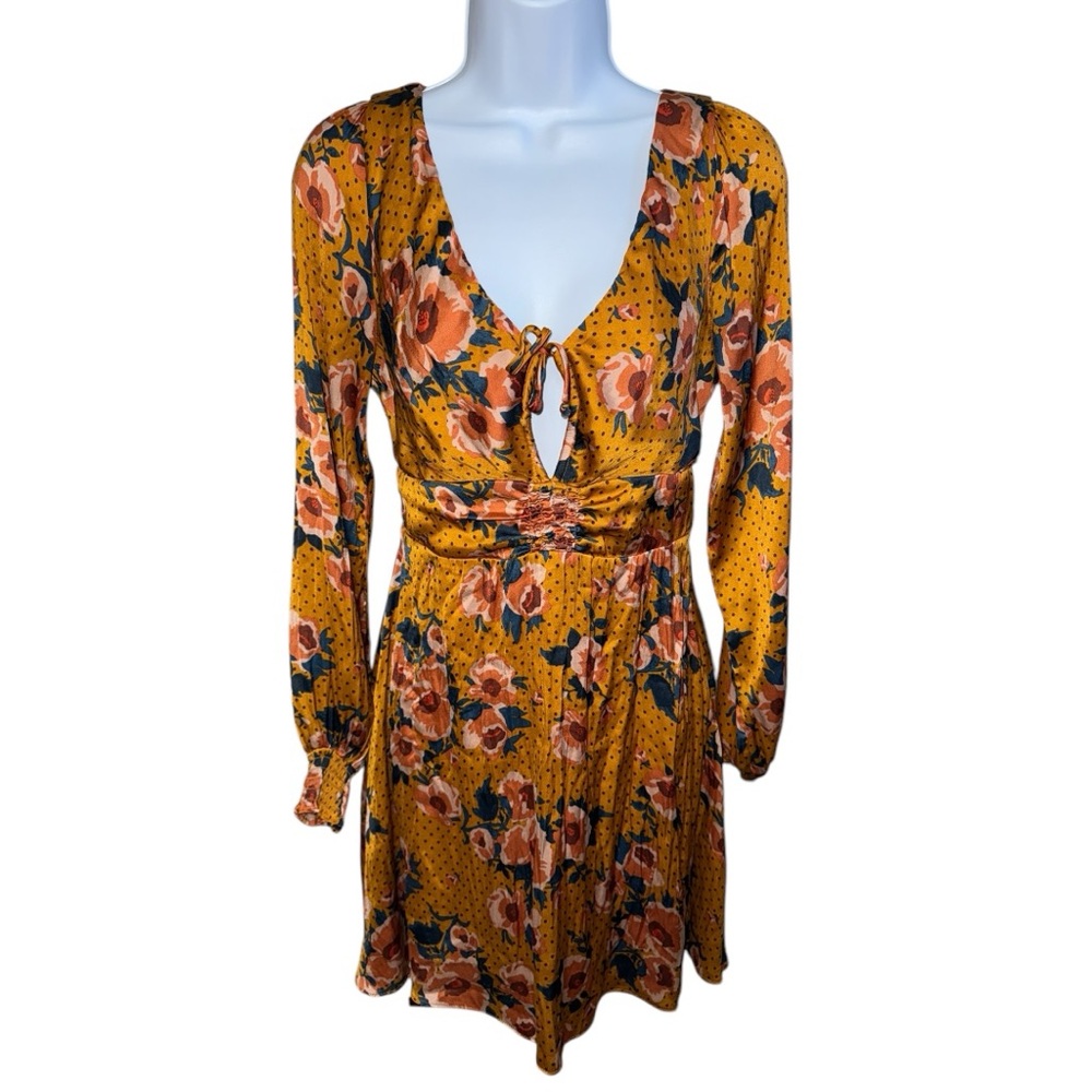 Women's Free People Orange Floral Dress - S